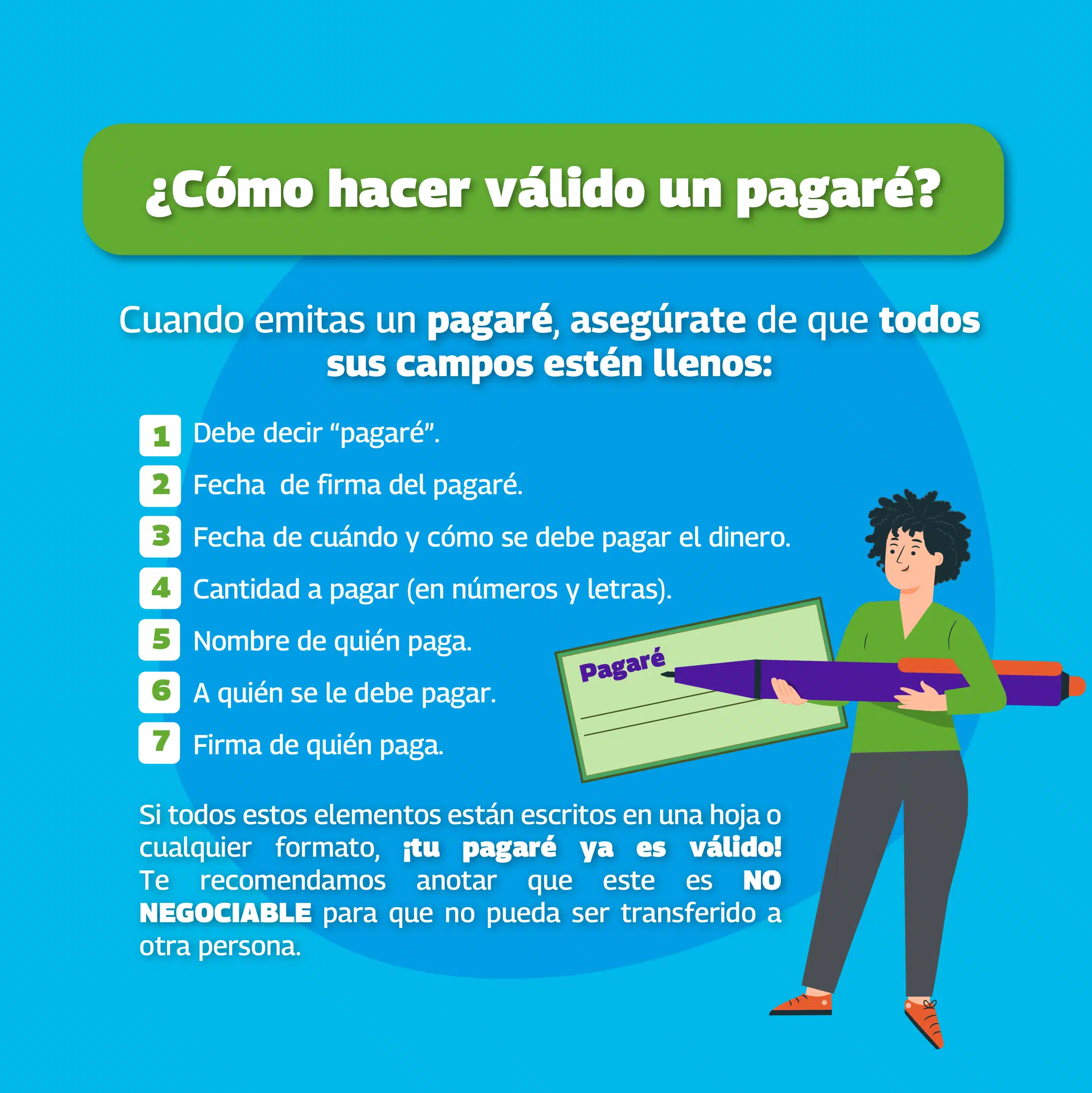 Una de las premisas de "para qué sirve un pagaré" es comprometer a un deudor a pagar cierta suma de dinero bajo unas condiciones acordadas.